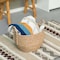Vintiquewise Decorative Round Wicker Woven Rope Storage Blanket Basket with Braided Handles - Large QI003835.L - alternate 6